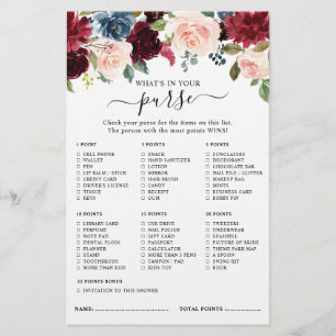 Burgundy Navy Blush Fête des mariées Jeu