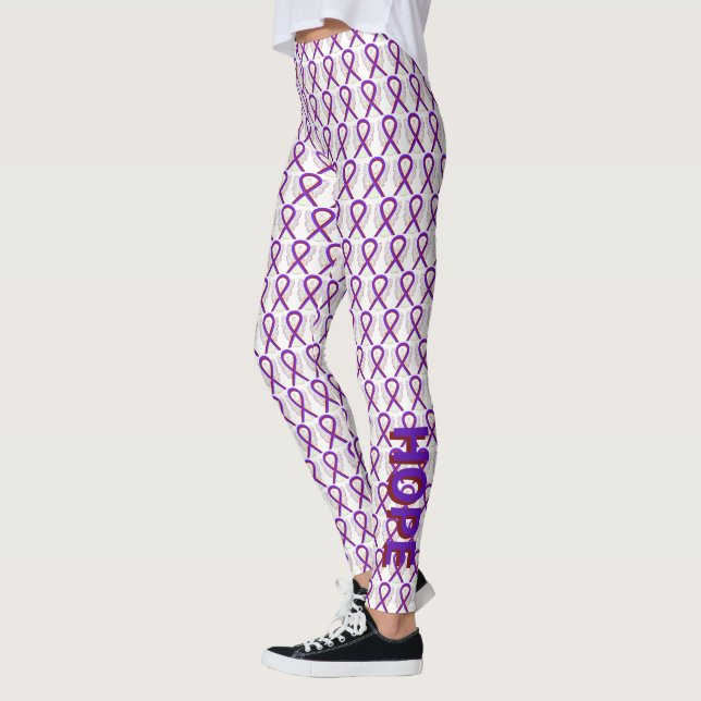 Burgundy & Purple Awareness Ribbon Angel Leggings (Gauche)