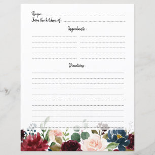 Burgundy Red Navy Blush Fête des mariées Recette