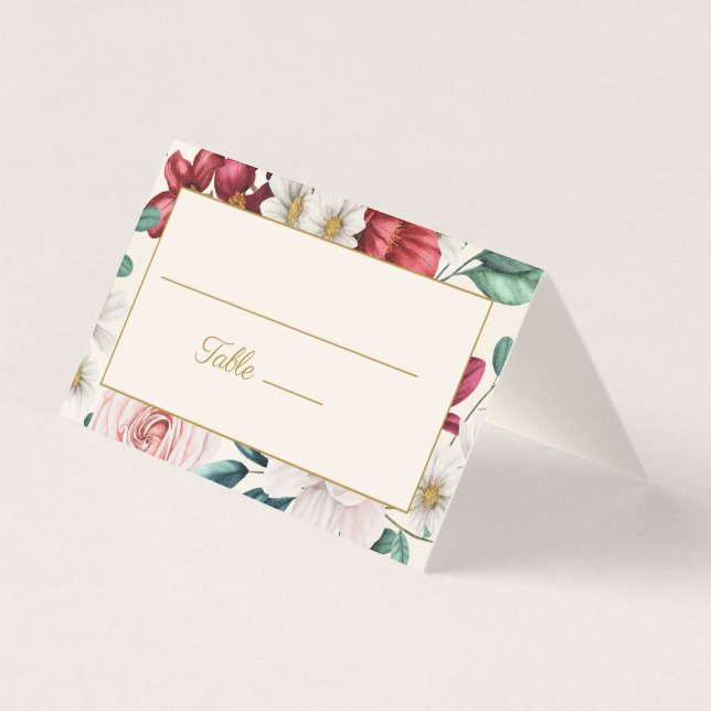 Burgundy Rose Blanc Floral Anniversaire (Front)