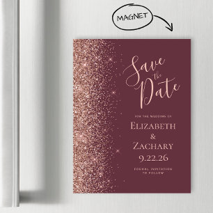 Burgundy Rose Gold Pailleté Magnétique Enregistrer