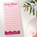 Burgundy rose texte rétro bordure ondulée liste de<br><div class="desc">Liste de choix couleur rose ou personnalisée avec une bordure ondulée en bas et votre nom dans une police de style rétro. Les polices et les couleurs peuvent être customisées dans l'outil de conception.</div>