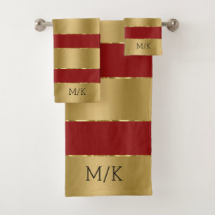Burgundy rouge et or de luxe rayures motif