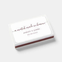 Burgundy Script Match Fabriqué en Mariage Ciel