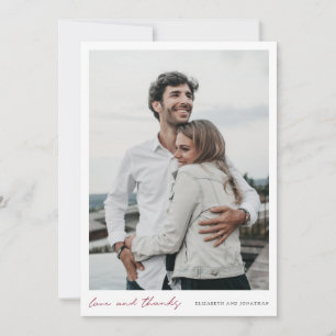 Burgundy Script Photo Love et Merci Mariage