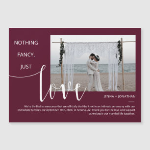 Burgundy Simple Moderne Minimale Script Magnet Pho