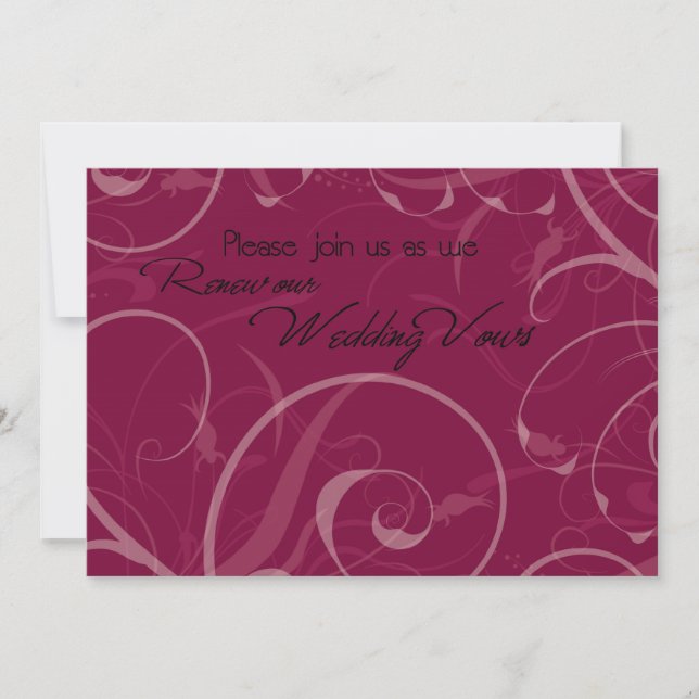 Burgundy Vow Renewal Ceremony Invitation Card (Devant)