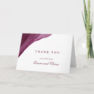 Burgundy Watercolor Mariage Merci Cartes