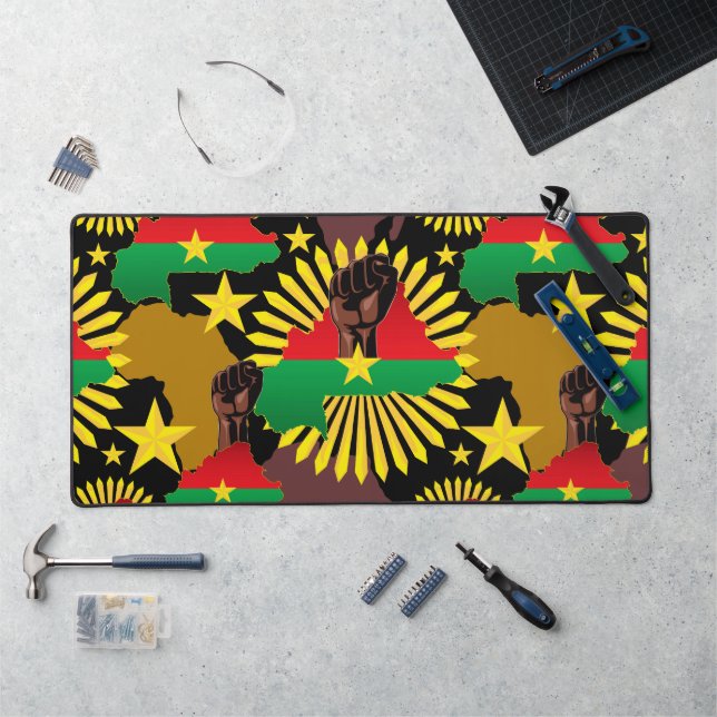 Burkina Faso Carte, drapeau et première révolution (Poste de travail)