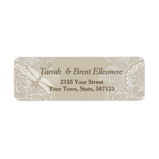 Burlap and Lace Rustic - Étiquette de adresse Slim