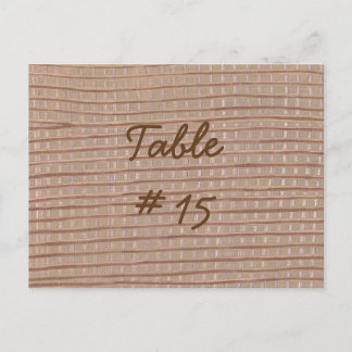 Burlap Artistique Rustique Numéro de table Cartes