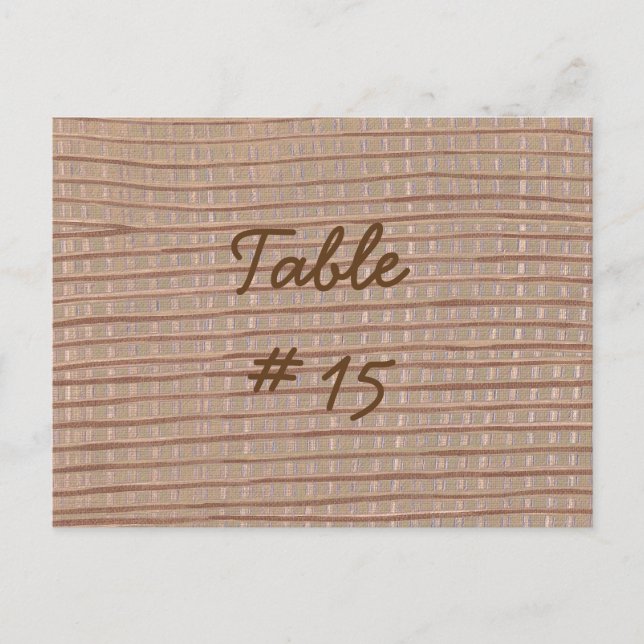 Burlap Artistique Rustique Numéro de table Cartes  (Devant)