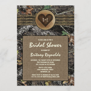 Burlap + Chasse Camo Invitations de douche nuptial