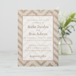 Burlap Chevron Faire-part de mariage