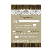 Burlap et dentelle avec cartes RSVP de mariage Twi