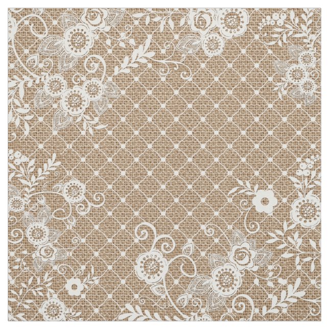 Burlap et dentelle Shabby Tissu chic (Échantillon)