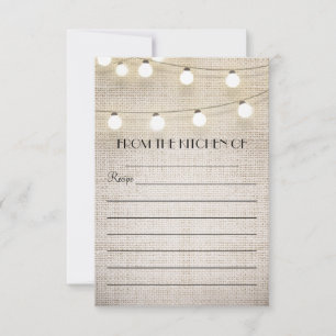 burlap fil lumières recettes rustiques cartes