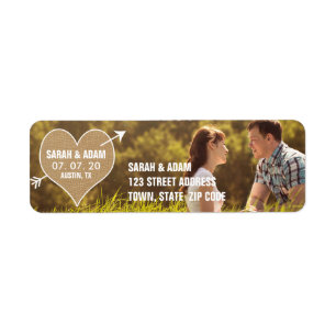 Burlap Heart Rustique Enregistrer le Étiquette d