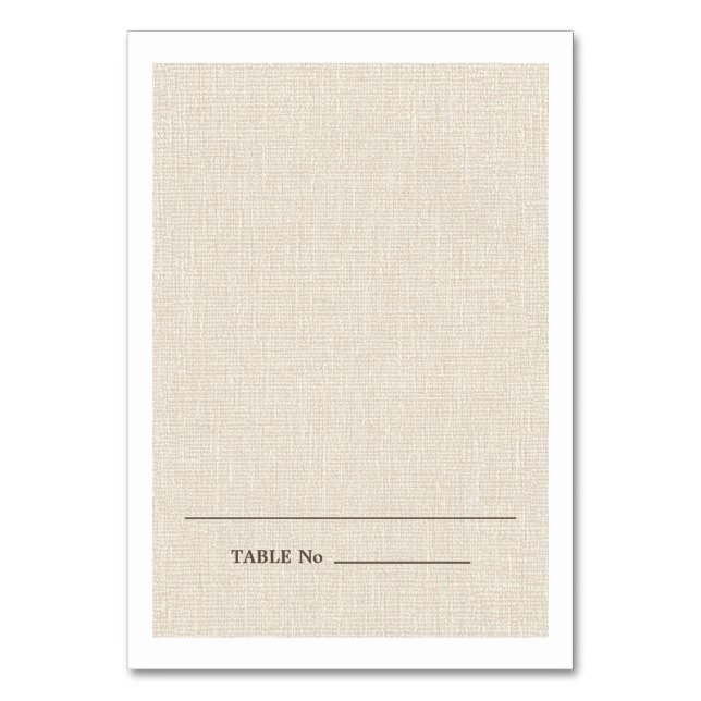 Burlap Naturel Texture Mariage Cartes de Place (Par défaut)