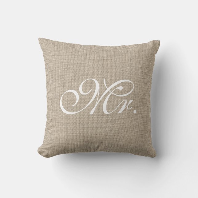 Burlap & White Monsieur le Coussin (Recto)
