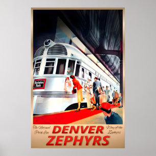 Burlington Route DENVER ZEPHYRS Nouvelle Déco Rétr