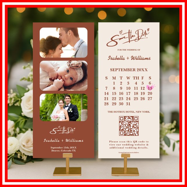 Burnt Orange Boho Terracotta Mariage Enregistrer L (Créateur téléchargé)