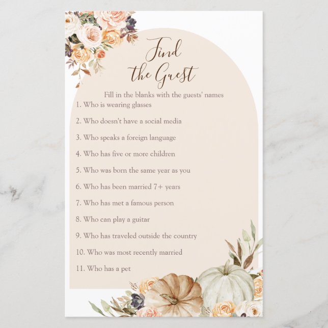 Burnt Orange Citrouille Rustic Trouver le jeu Invi (Devant)