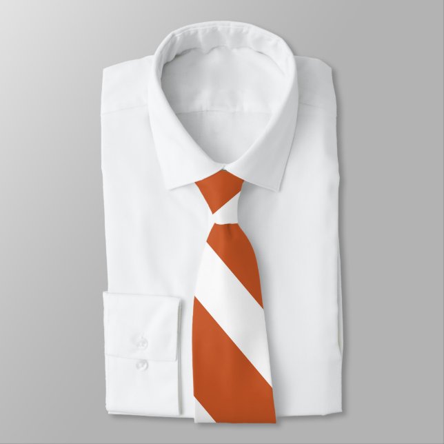 Burnt Orange et White University Cravate en bande (Attaché)