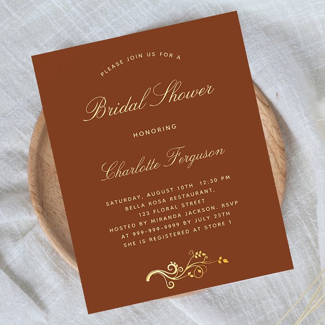 Burnt orange rousses nuptiale invitation budget do (Créateur téléchargé)