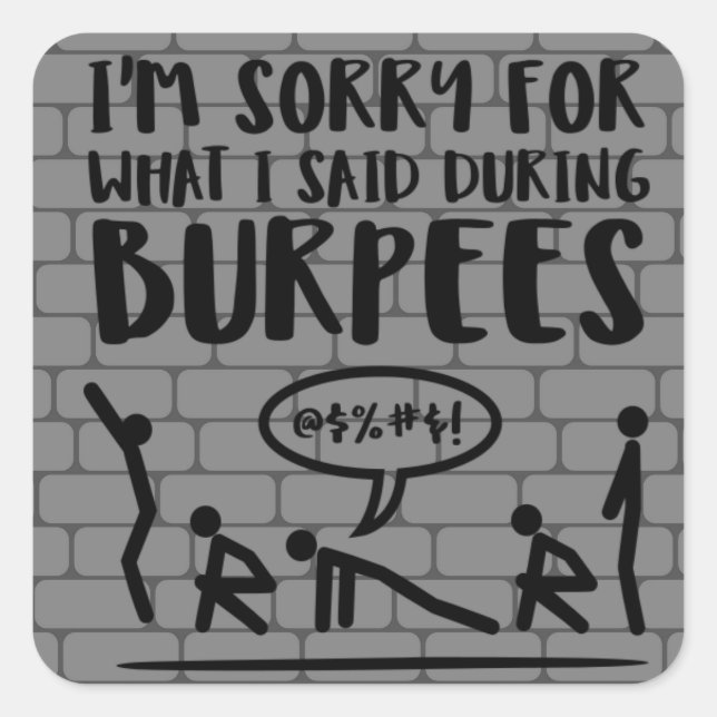 Burpees Excuses Stickers en briques (Devant)