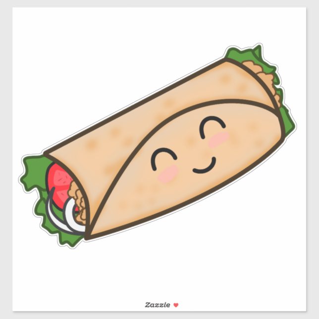 BURRITO DIE-CUT STYLE DECAL STICKER POUR VOITURE (Feuille)