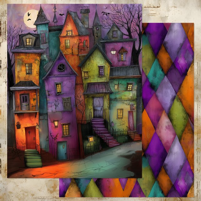 BURTONESQUE HALLOWEWEEN TOWN PAPIER SHEET (BURTONESQUE HALLOWEEN TOWN PAPER SHEET)