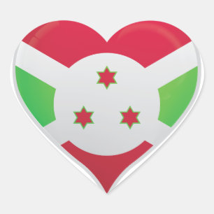 Burundi amour drapeau orgueil autocollant coeur