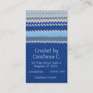 Bus. Carte - Crochet en bande bleue et blanche