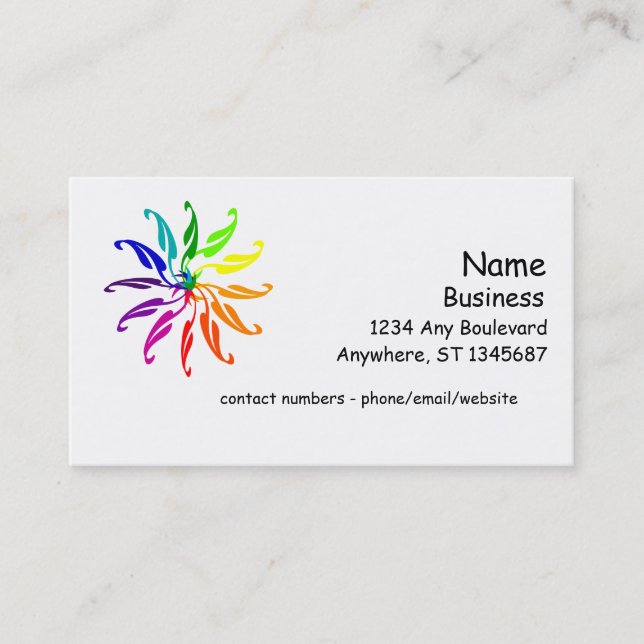 Bus. Carte - feuilles de roue couleur (Devant)