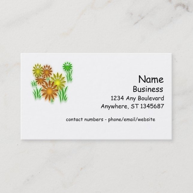 Bus. Carte - marguerites 3D (Devant)