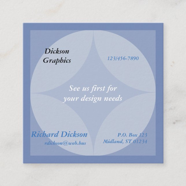 Bus. Carte (sq) - Cercles et Diagramme (Devant)