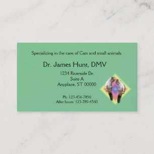 Bus. Carte - Vétérinaire - Chats en diamant arc en