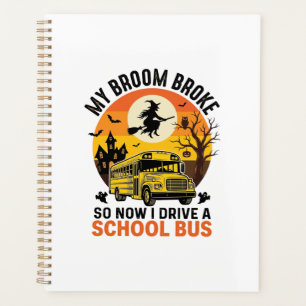 Bus Scolaire Sorcière Halloween Design Vintage Ens