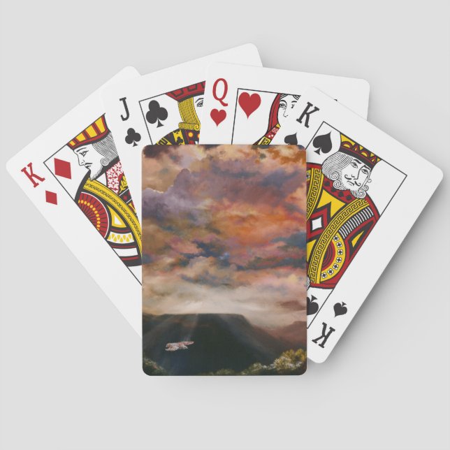 Buse à queue rouge Conçue Cartes de Jeu Classique (dos)