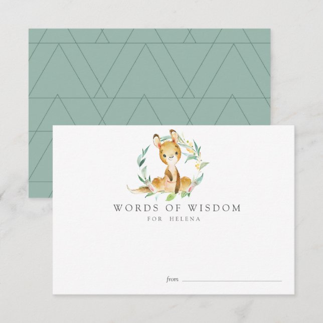 Bush Baby Kangaroo Baby shower Cartes de conseil (Devant / Derrière)