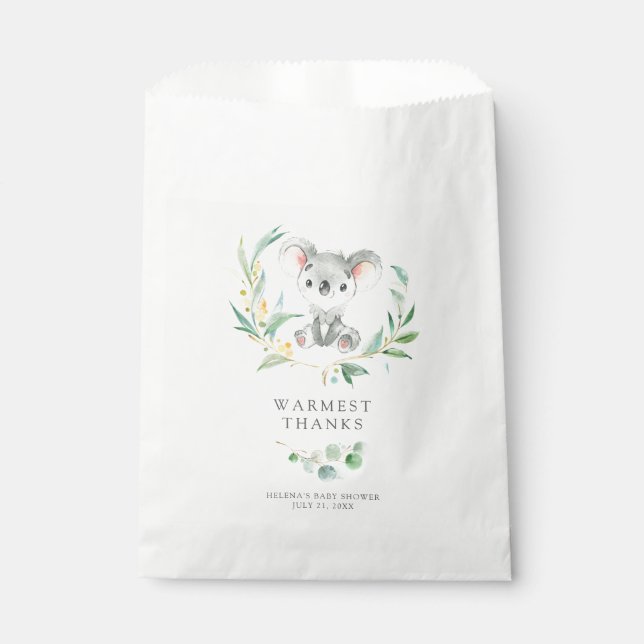 Bush Baby Koala Baby shower Favoriser les sacs (Devant)