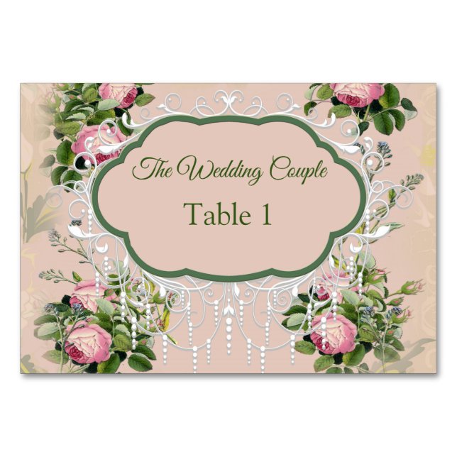 Bush Garden Green - cartes de table roses roses te (Devant)