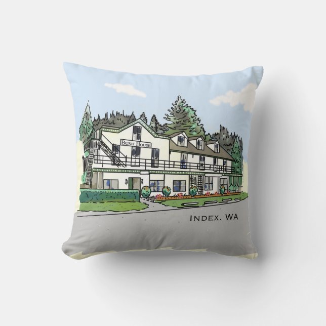 Bush House Inn Coussin 16" x 16" (Recto)