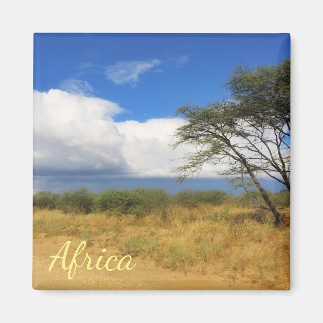 Bush Savannah Paysage Afrique Safari Arbre Magnet (Devant)
