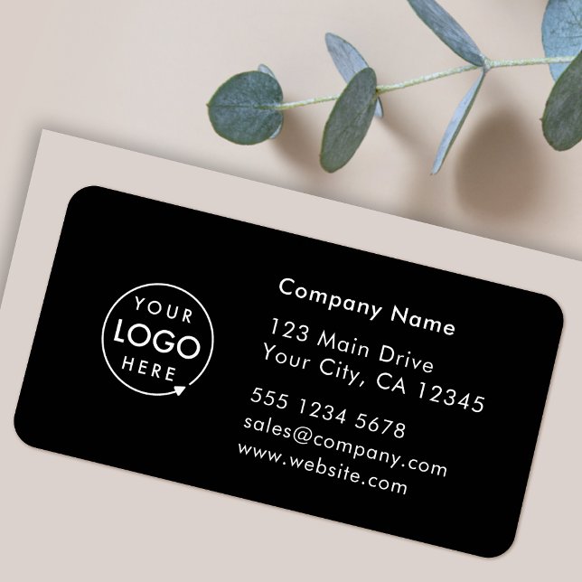 Business Address Label | Logo Company Info Sticker (Company branded return address labels for everyday business professional mailing needs)
