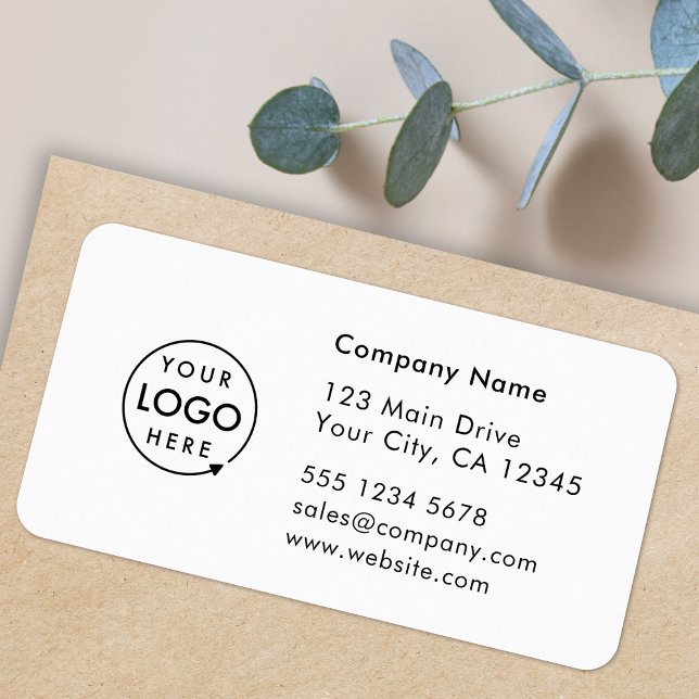 Business Address Label | Logo Company Info Sticker (Company branded return address labels for everyday business professional mailing needs)
