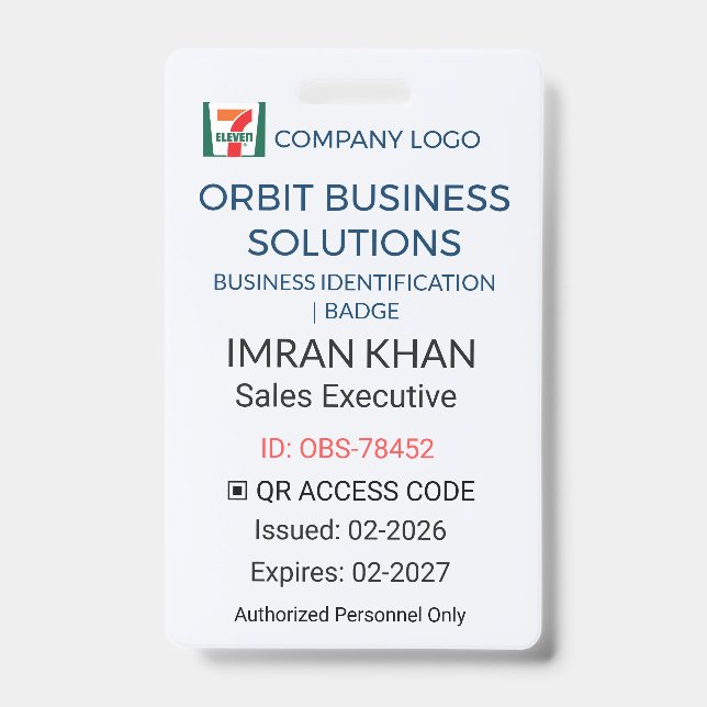 Business Badge | ID Badge – QR Logo (Face)