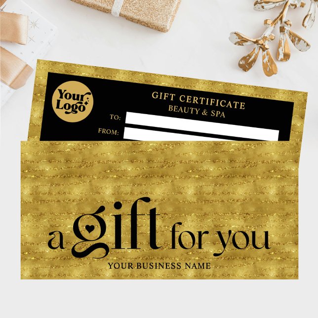 Business Black Gold Holidays Certificat cadeau (Créateur téléchargé)