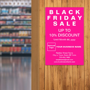 Business Black Vendredi Vente Pink Poster